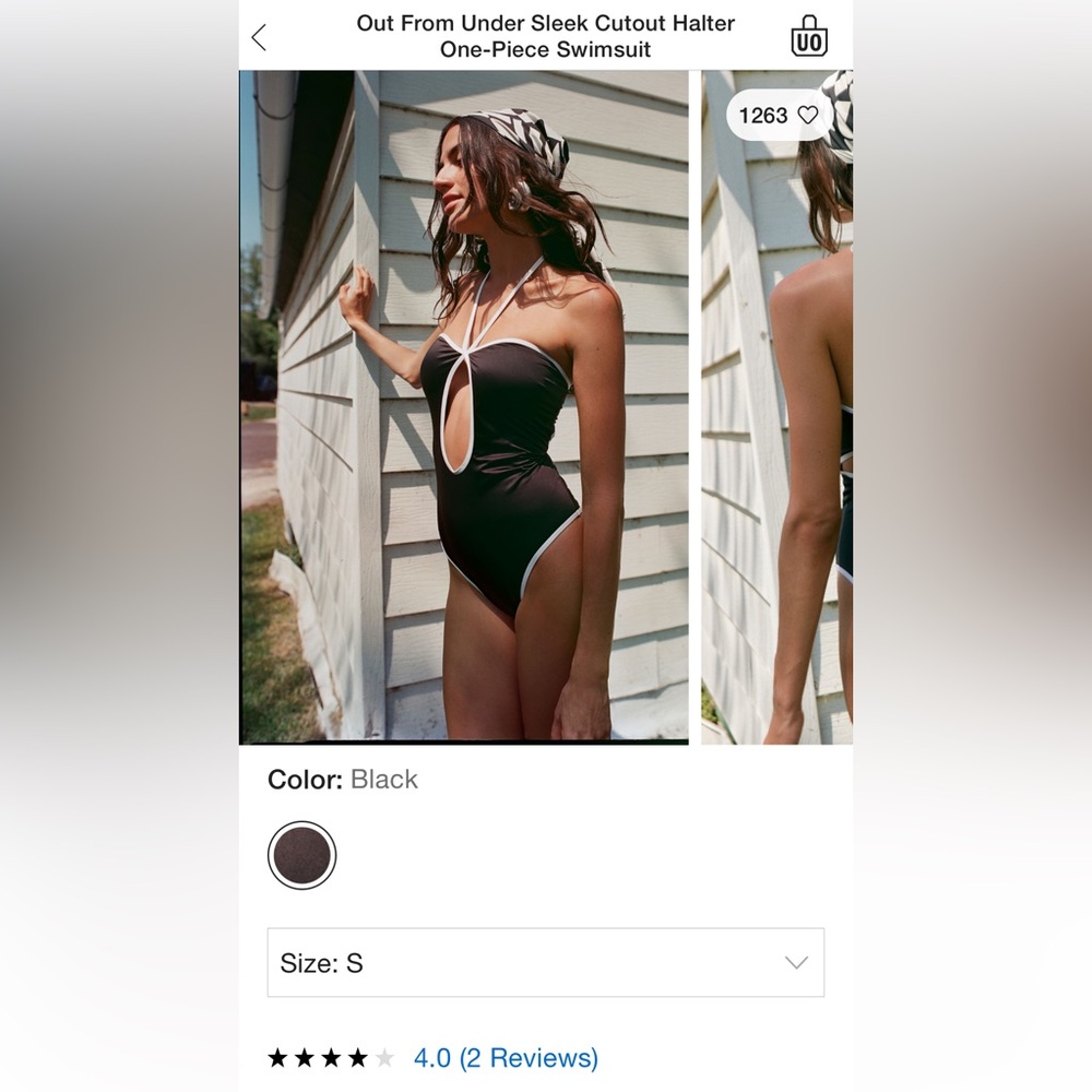 NWT Out From Under Sleek Cutout Halter
One-Piece Swimsuit